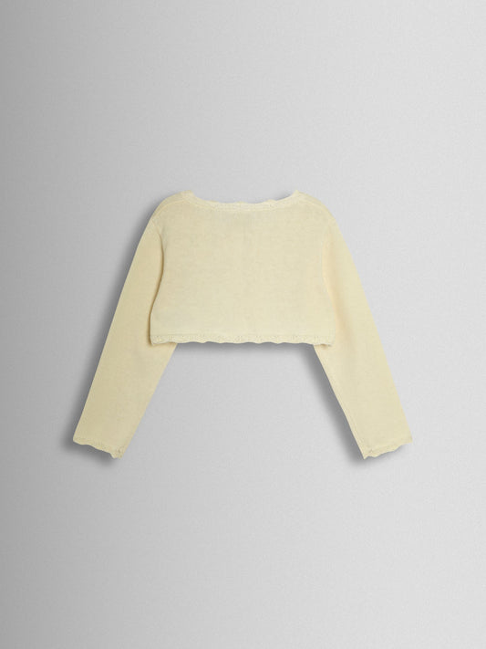 Dsiney Kidz - JoJo Maman Bébé Cream Crochet Flower Bolero Cardigan image 2