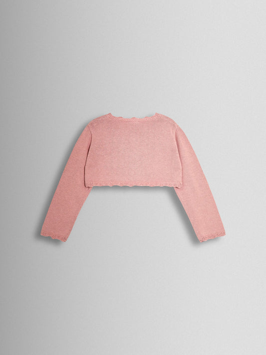 Dsiney Kidz - JoJo Maman Bébé Pink Crochet Flower Bolero Cardigan image 2
