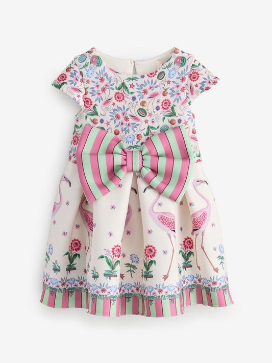 Dsiney Kidz - Cath Kidston Pink/Cream Stripe Scuba Bow Dress (3mths-7yrs) image 2