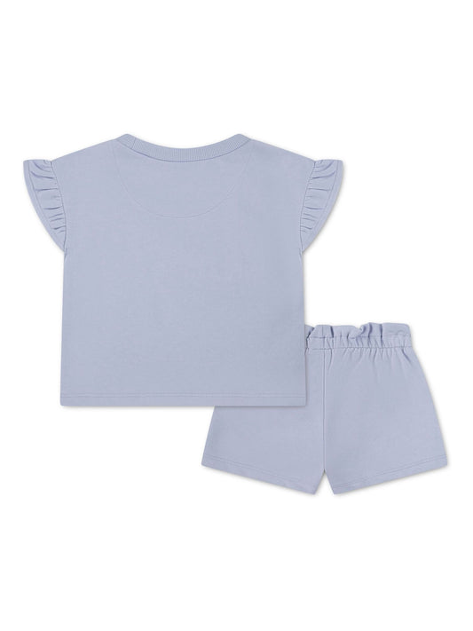 Dsiney Kidz - Nike Blue Little Kids Frilled Edge T-Shirt and Shorts Set image 2