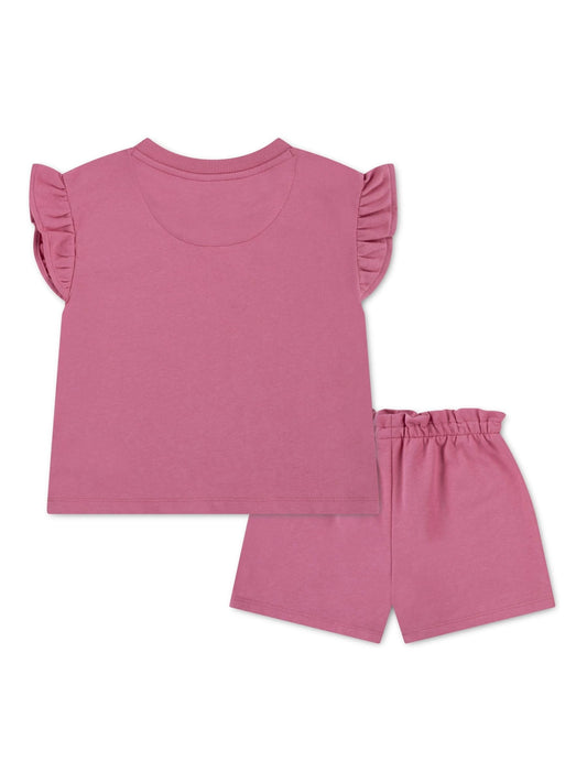 Dsiney Kidz - Nike Pink Little Kids Frilled Edge T-Shirt and Shorts Set image 2