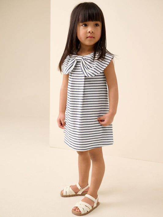 Dsiney Kidz - Monochrome Bow Collar Dress (3mths-7yrs) image 2