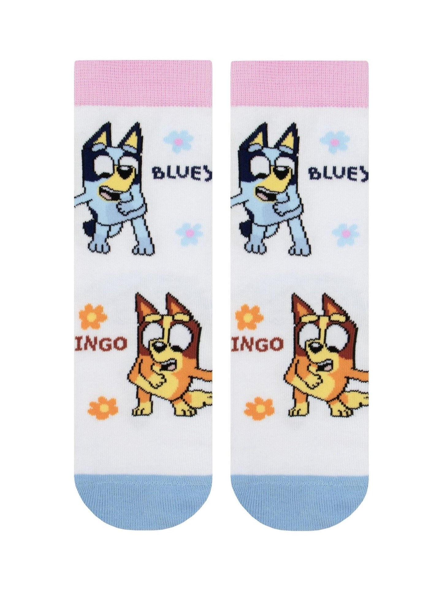 Character Pink Bluey And Bingo 3 Pack Ankle Socks image 5