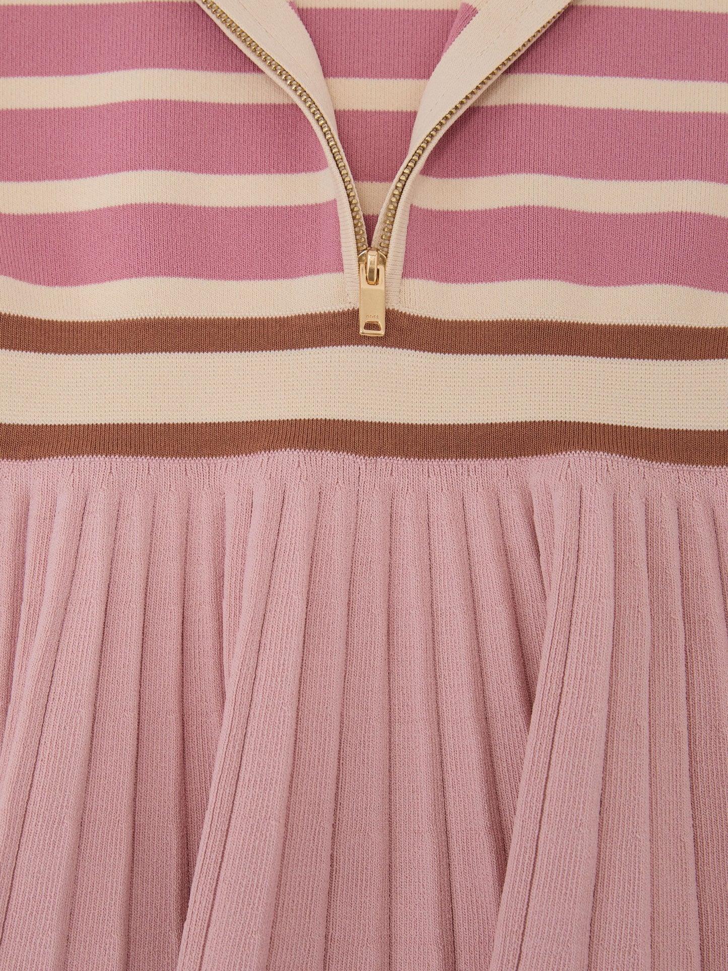 Reiss Pink Ophelia 3-9 yrs Cotton Collared Stripe Knit Dress image 5