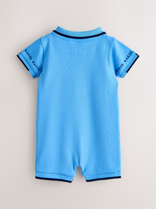 Baker by Ted Baker Blue Romper and Hat Set image 3