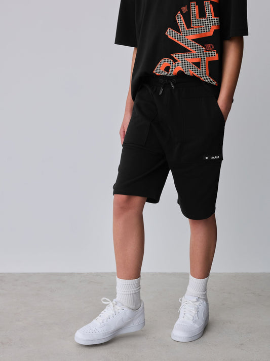 Dsiney Kidz - Baker by Ted Baker Oversized Graphic Black T-Shirt and Shorts Set image 2