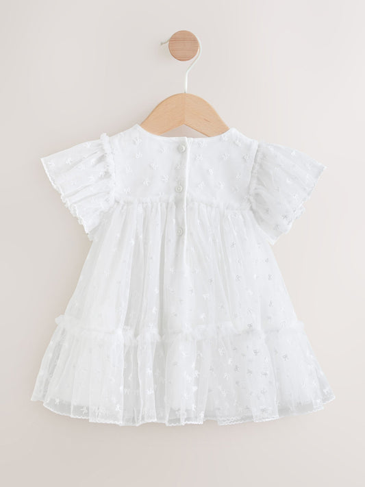 Dsiney Kidz - White Bow Mesh Baby Dress (0mths-2yrs) image 2