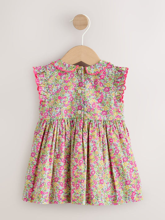 Dsiney Kidz - Pink Floral Woven Baby Dress and Knickers Set 2 Piece (0mths-2yrs) image 2