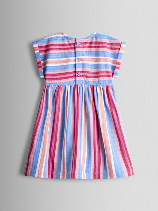 JoJo Maman Bébé Pink Ombre Stripe Pet In Pocket Relaxed Dress image 2