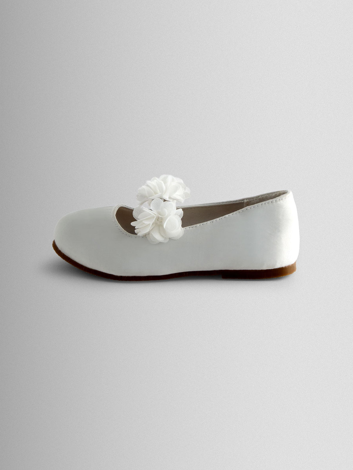 JoJo Maman Bébé White Rose Strap Ballet Pumps image 5