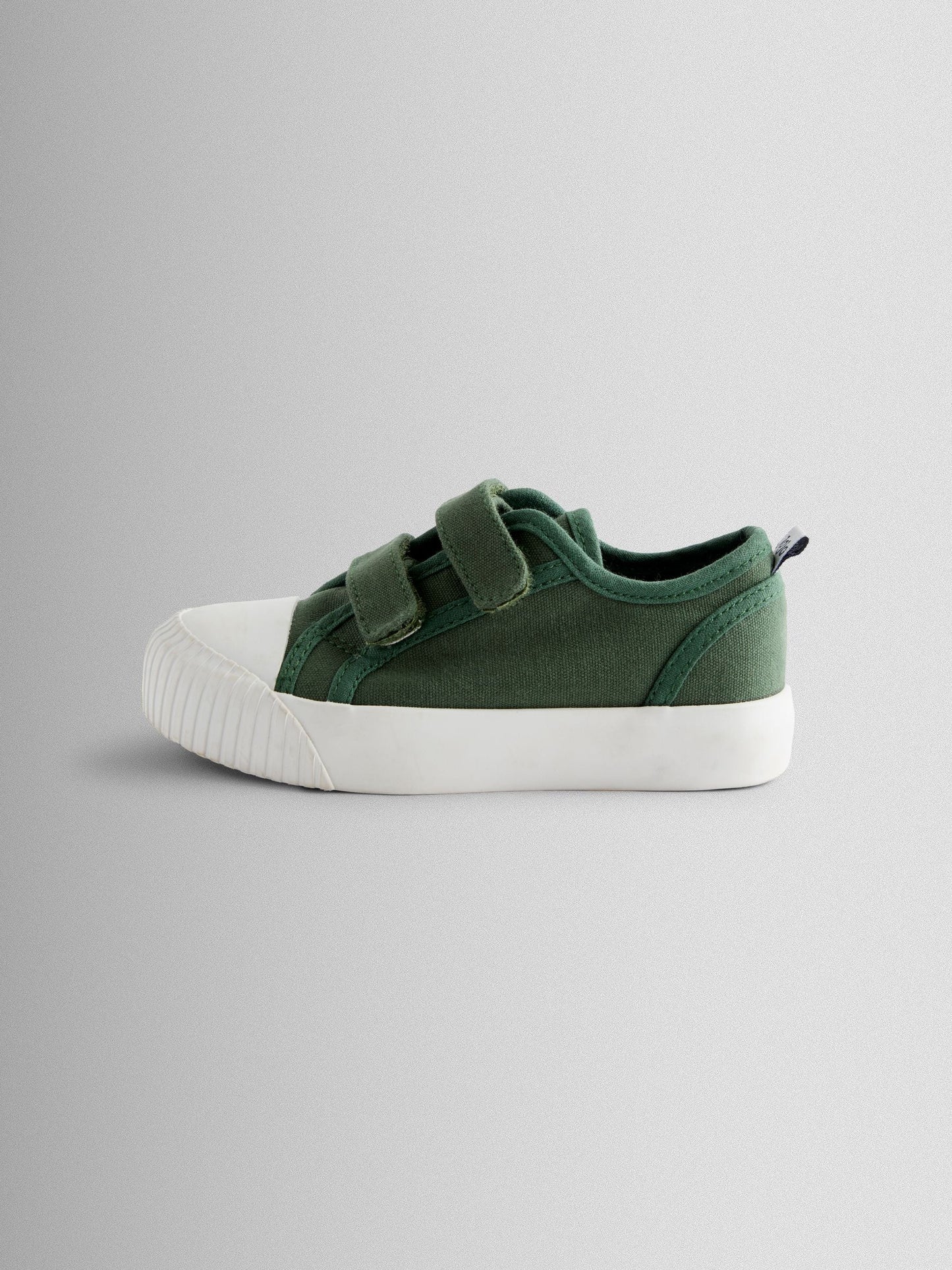 JoJo Maman Bébé Khaki Green Double Strap Canvas Pumps image 4