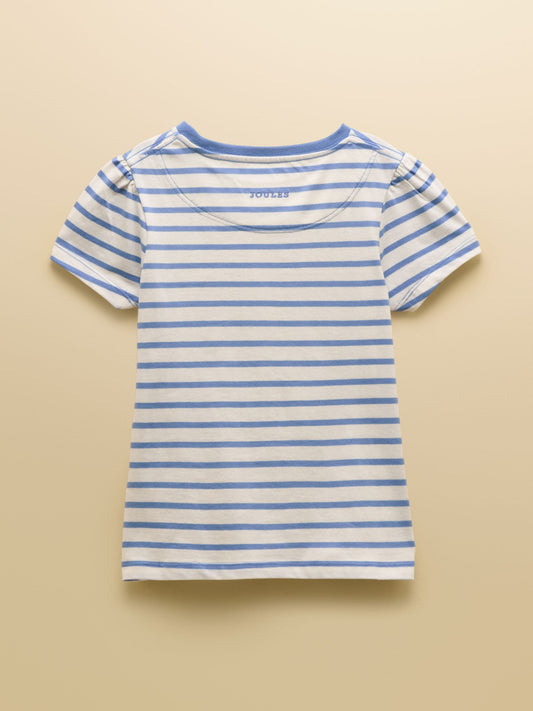 Dsiney Kidz - Joules Official Badminton Blue & Cream Stripe Horse Applique T-shirt image 2
