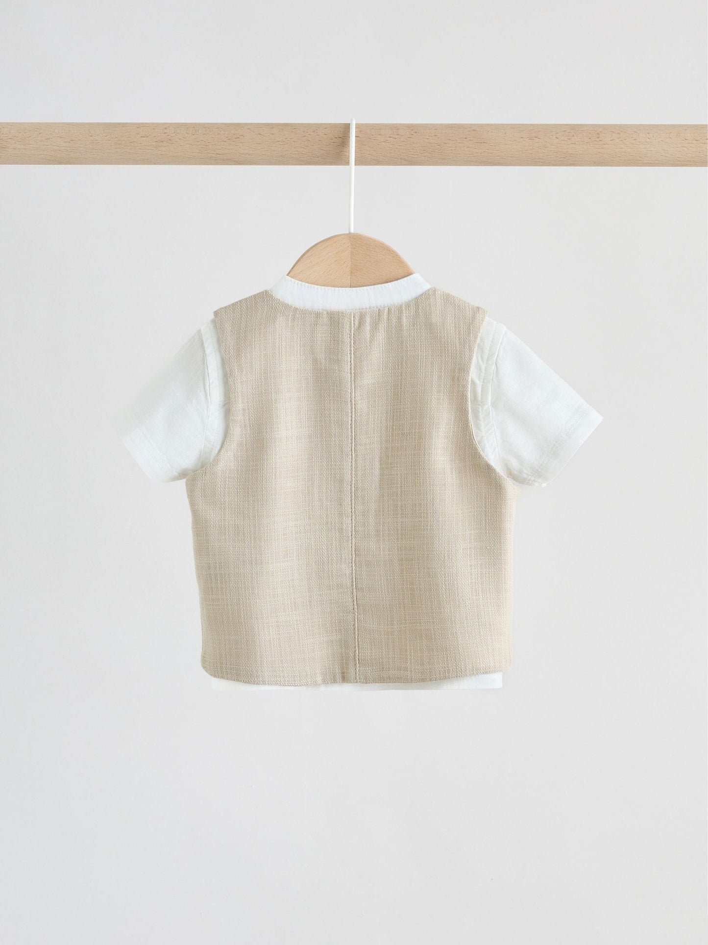 Neutral Woven Waistcoat, Shirt and Shorts Baby Set 3 Piece (0mths-2yrs) image 7