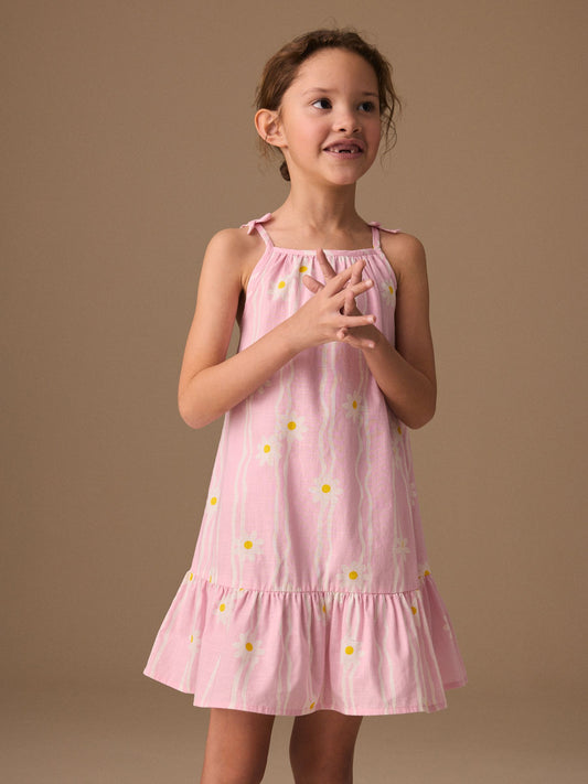 Dsiney Kidz - Pink Floral Angel Sleeve Dress (3-16yrs) image 2