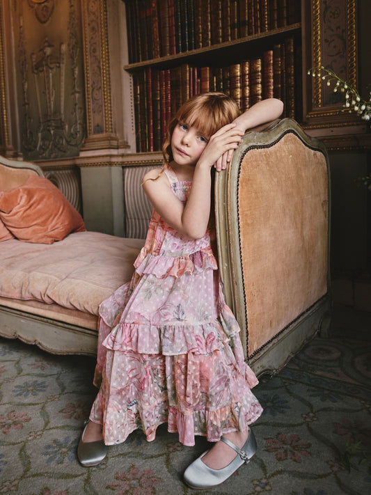 Dsiney Kidz - Pink Mixed Print Strappy Occasion Dress (3-16yrs) image 2