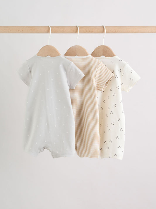 Ecru White Baby Rompers 3 Pack (0mths-3yrs) image 2