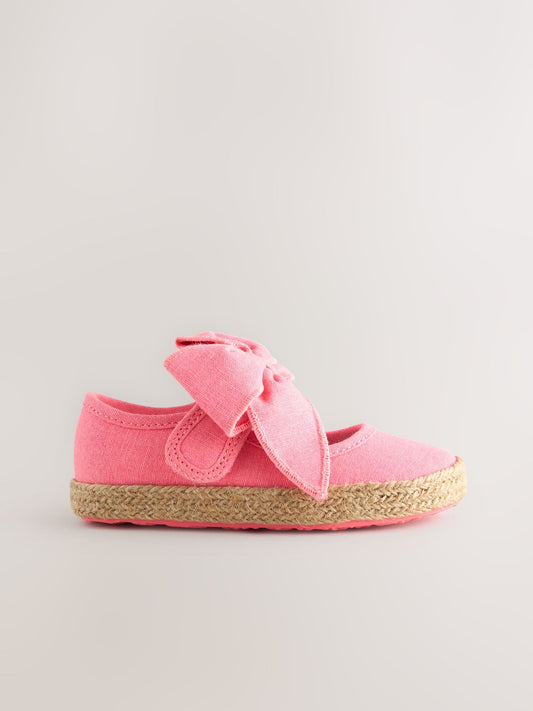 Dsiney Kidz - Fluro Pink Bow Espadrille Shoes image 2