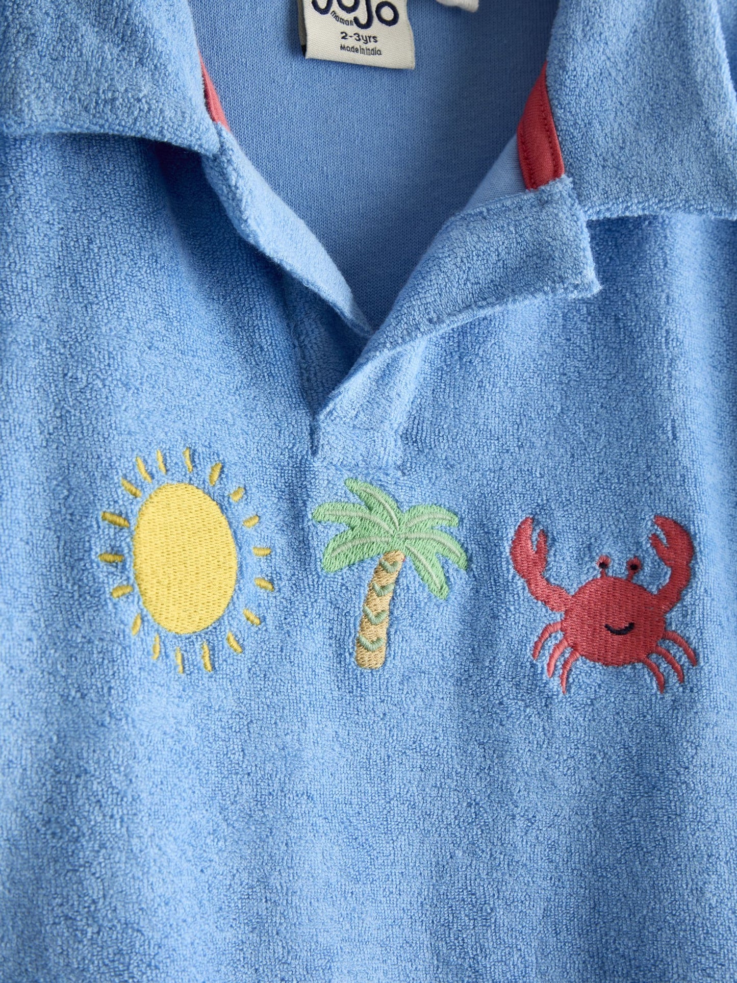 JoJo Maman Bébé Blue Crab 2-Piece Toweling Shirt & Shorts Set image 7