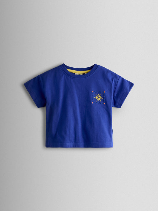 JoJo Maman Bébé Blue Seaside Stamp Graphic T-Shirt image 2