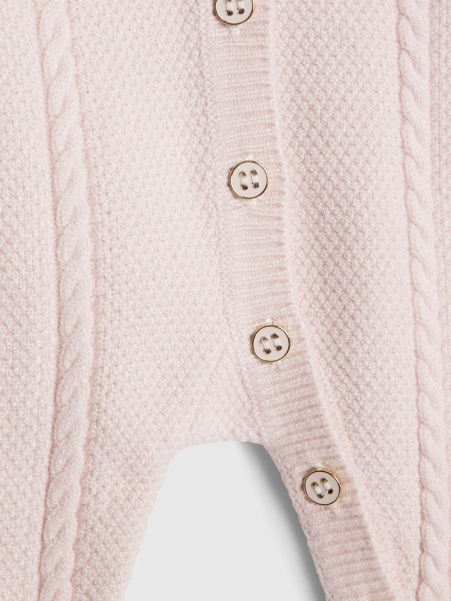 River Island Pink Baby Girls Fur Collar Knitted All-in-One