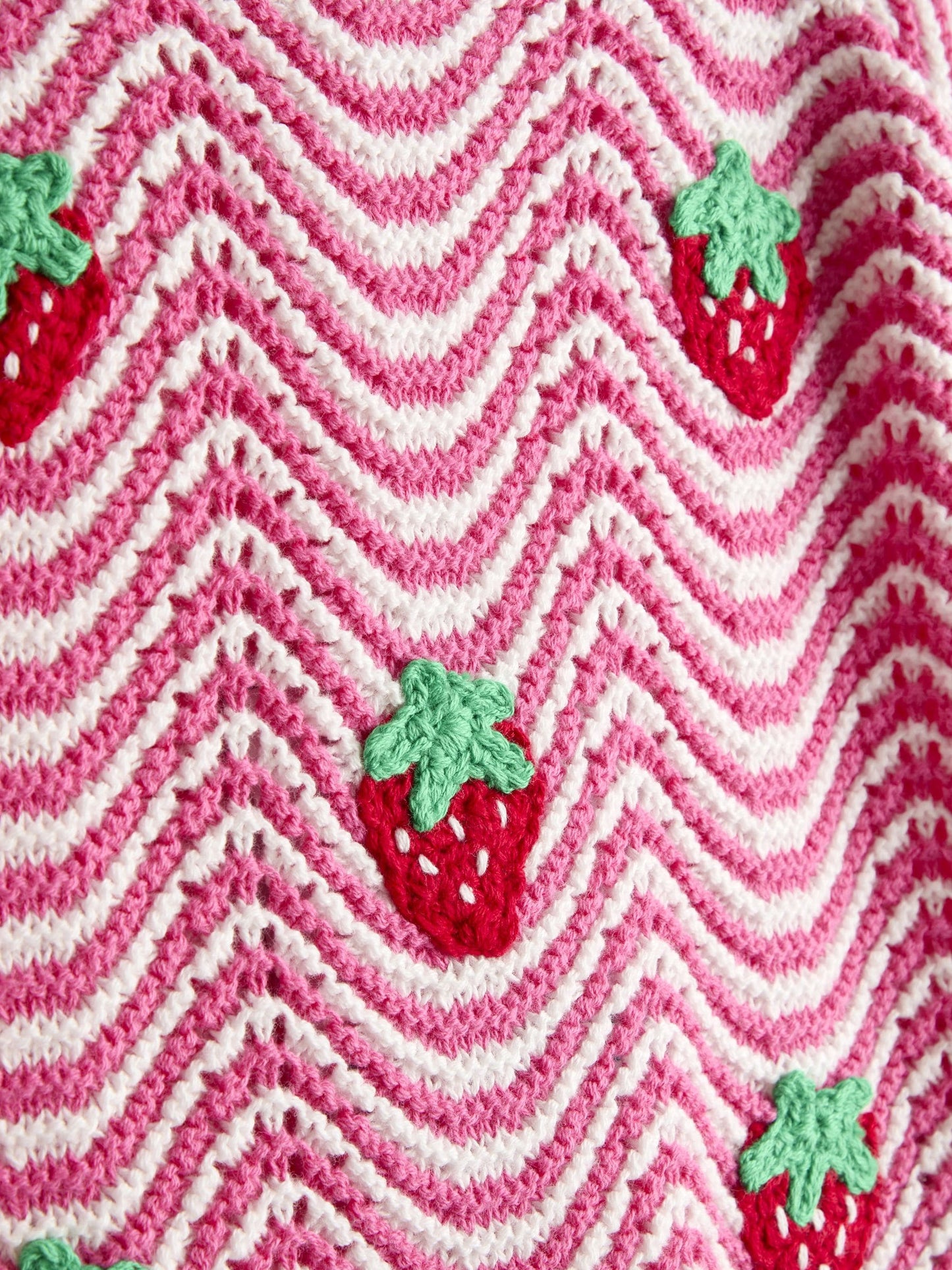 JoJo Maman Bébé Pink Chevron Crochet Top & Short Set image 7