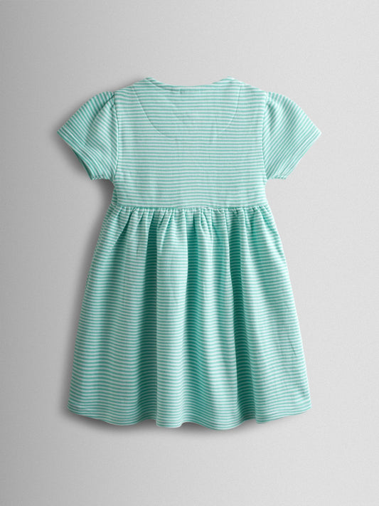 Dsiney Kidz - JoJo Maman Bébé Green Giraffe Appliqué Classic Button Front Dress image 2