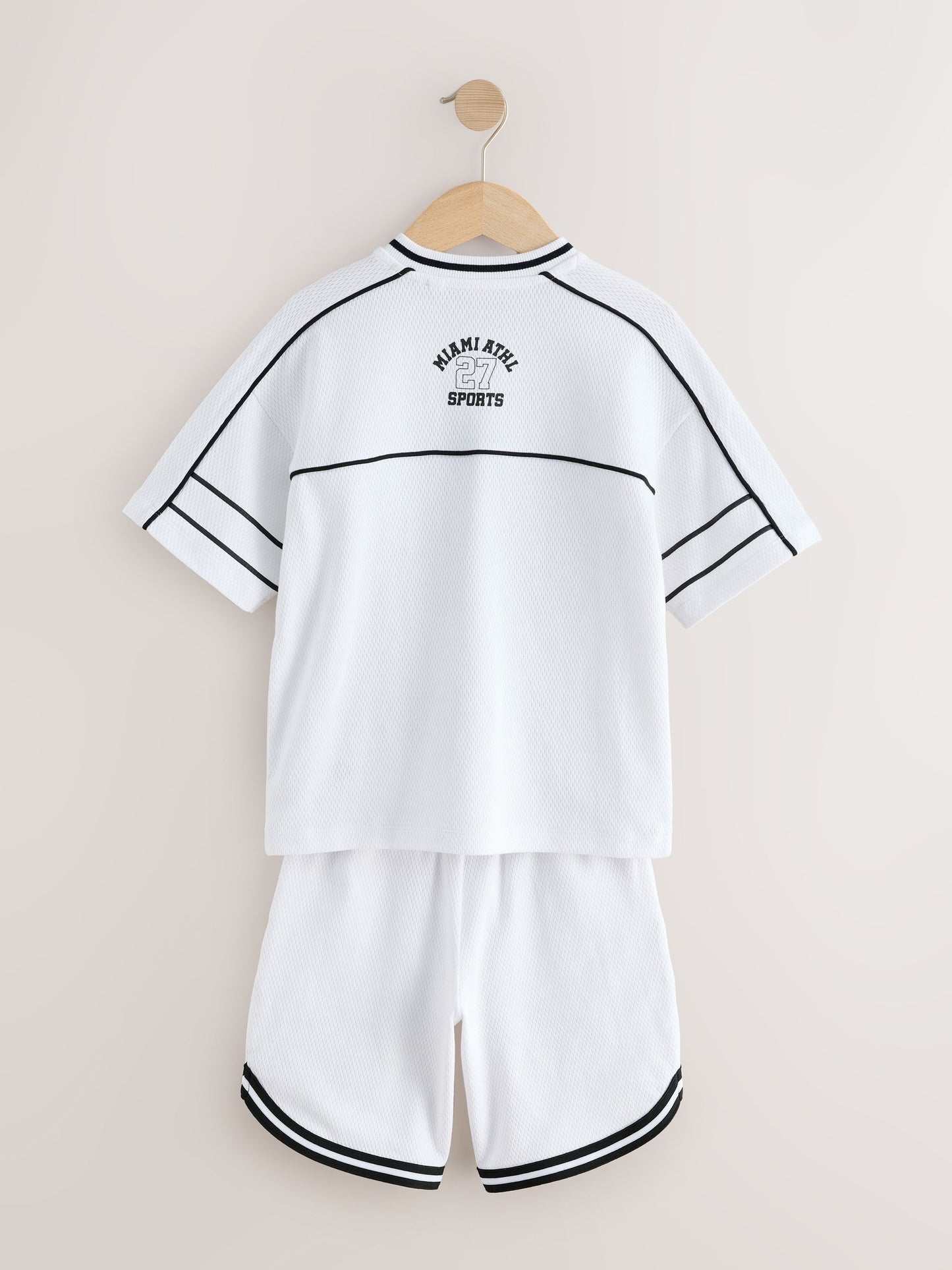 White Varsity T-Shirt and Shorts Set (3-16yrs) image 11
