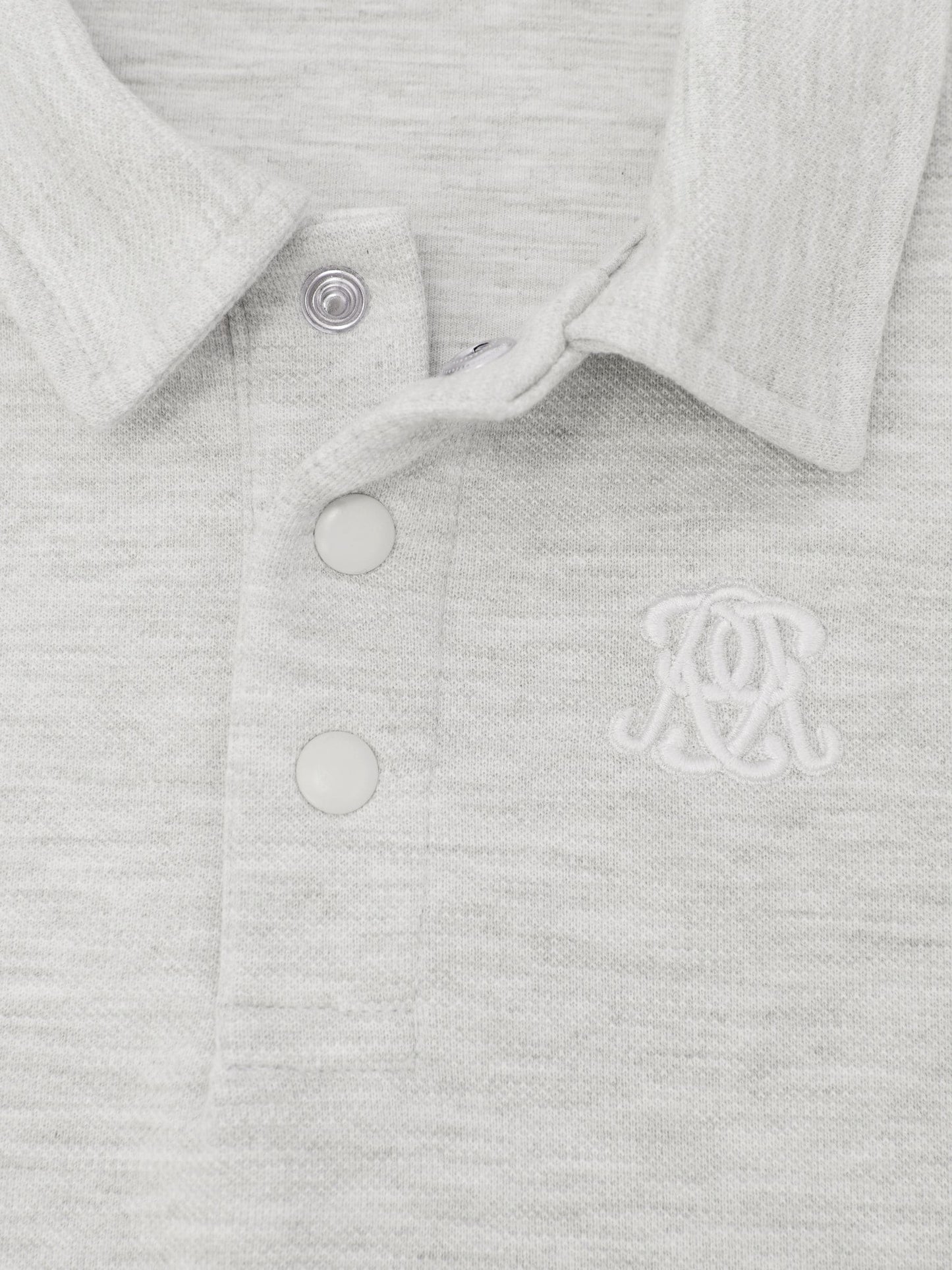 Dsiney Kidz - Reiss Soft Grey Melange Willard 3-9 yrs Monogram Embroidered Polo Shirt image 5