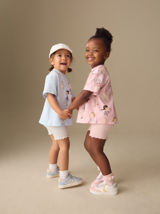 Dsiney Kidz - Pink/Blue Fairy Top & Cycle Shorts Set 2 Pack (3mths-7yrs) image 2