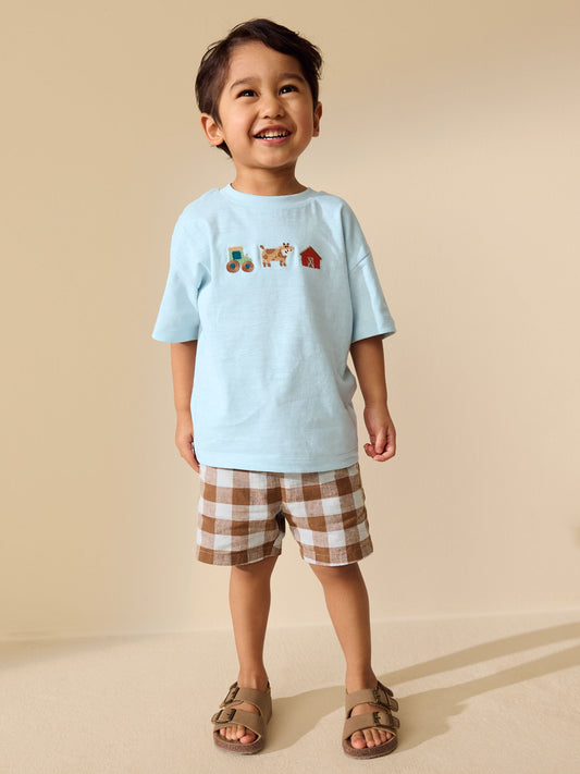 Blue Farm Trio Embroidery Short Sleeve Appliqué T-Shirt (3mths-7yrs) image 2