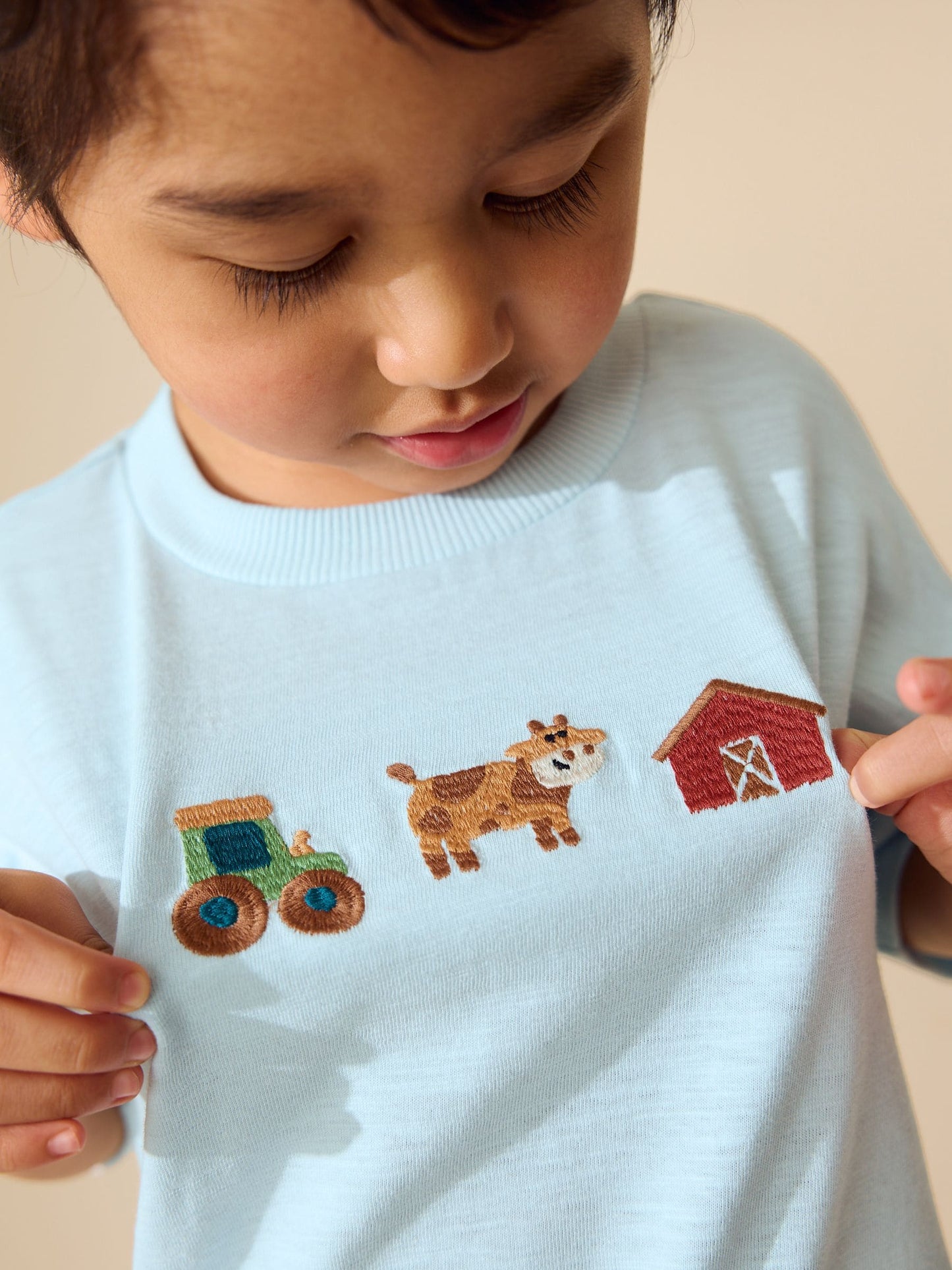Dsiney Kidz - Blue Farm Trio Embroidery Short Sleeve Appliqué T-Shirt (3mths-7yrs) image 4