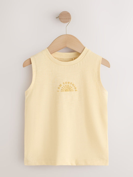 Multi Pastel Stripe Graphic Vests 3 Pack (3mths-7yrs) image 2