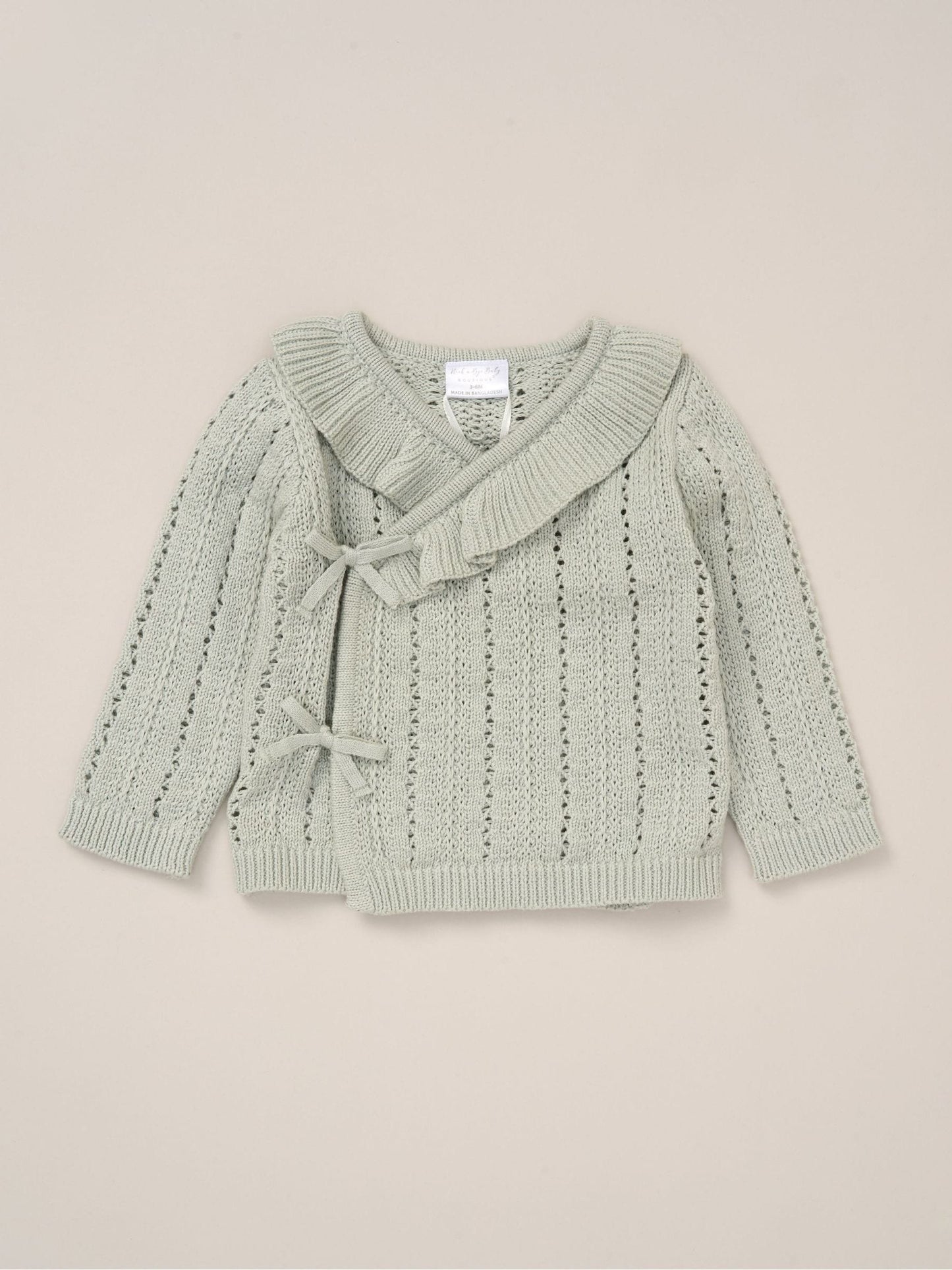Rock-A-Bye Baby Boutique Green Knit Cardigan And Footed Leggings Set image 3