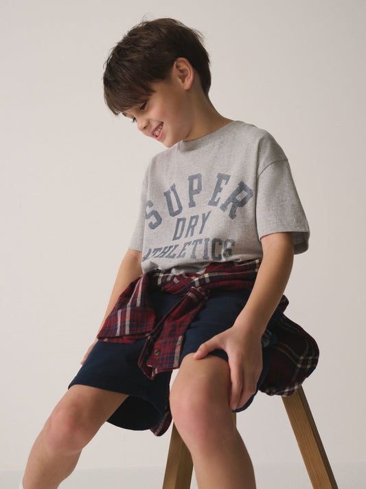 Superdry Oatmeal T-Shirt and Shorts Set image 2