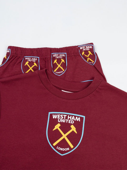 Vanilla Underground Red West Ham United Short Sleeve Long Leg Pyjama Set image 3