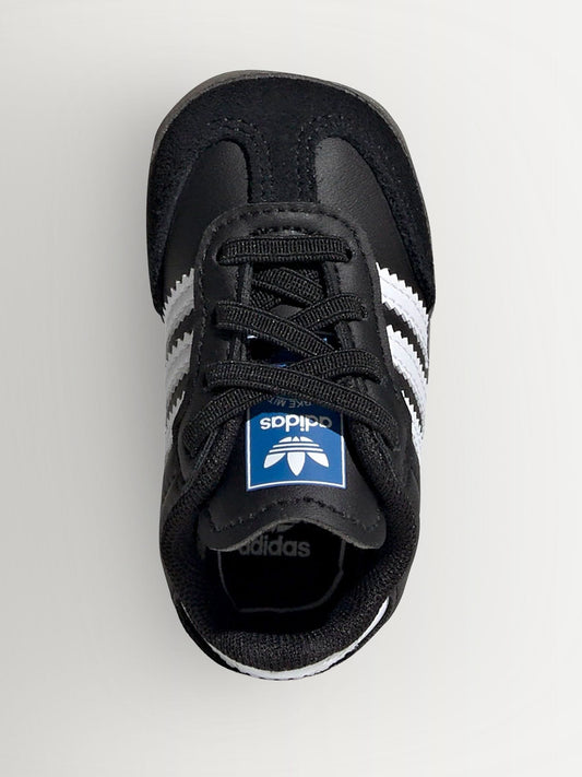 adidas Originals Black/White Samba Crib Trainers image 2