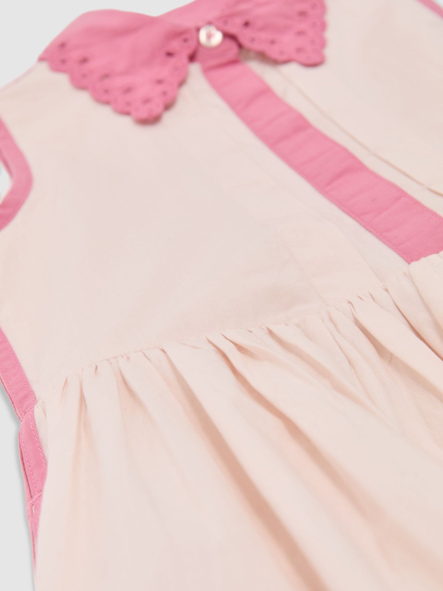 Reiss Light Pink Odela 3-9 yrs Cotton Contrast-Trim Collared Dress image 5