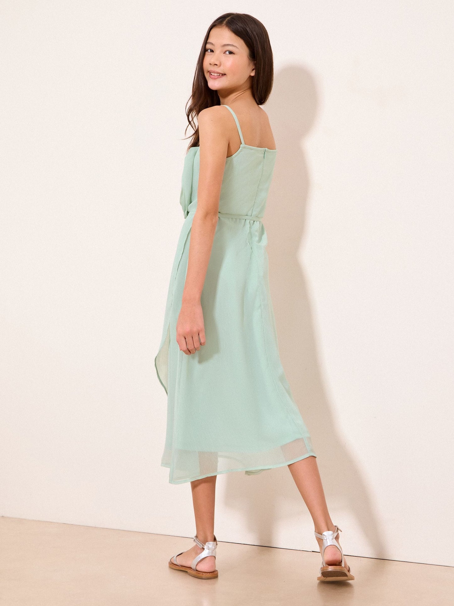Lipsy Green Corsage Occasion Dress (7-16yrs) image 4