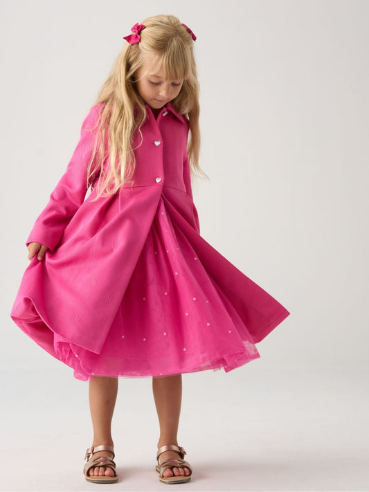 Dsiney Kidz - Miss Pink Jacquard Bows Jacket And Sequin Dress Set image 2