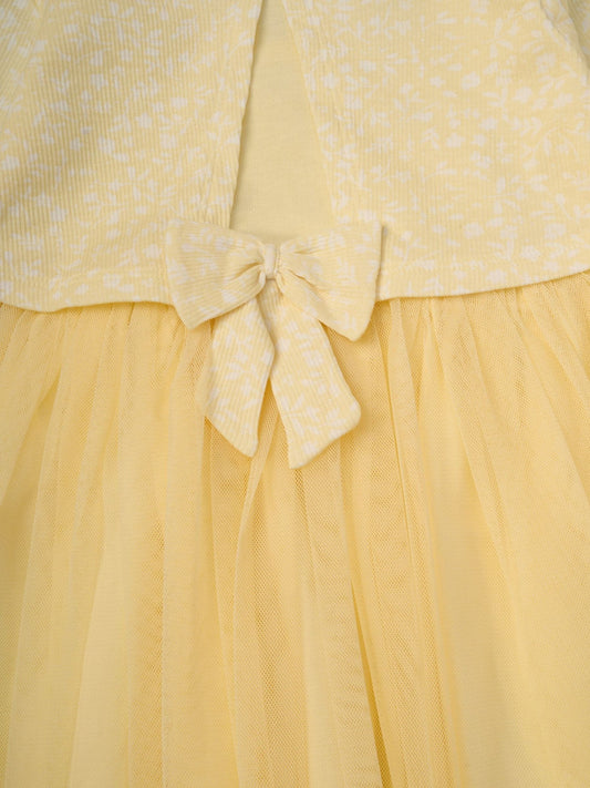 Dsiney Kidz - Miss Yellow Mock Cardigan Dress For Baby image 2