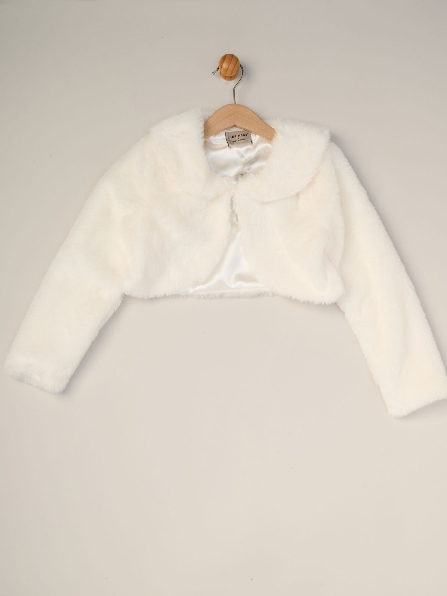 Miss Pink Bubble Hem Satin Dress Faux Fur Cardigan and Bow Clip Set image 5