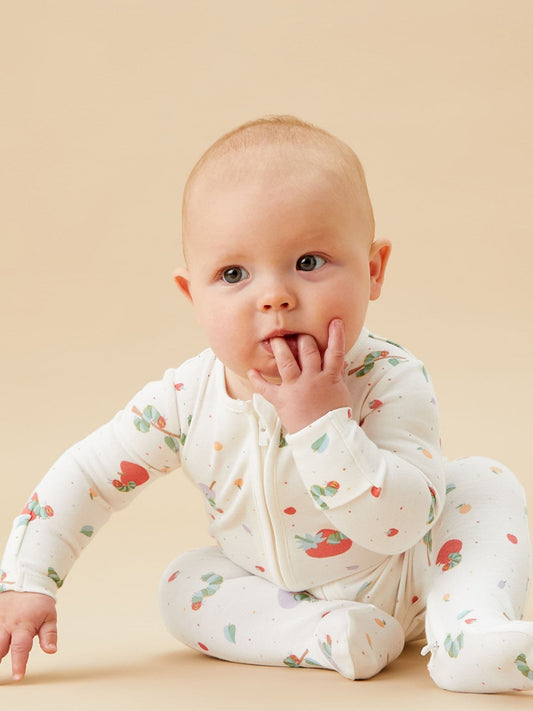 MORI Cream Supersoft Very Hungry Caterpillar Two Way Zip Sleepsuit image 2