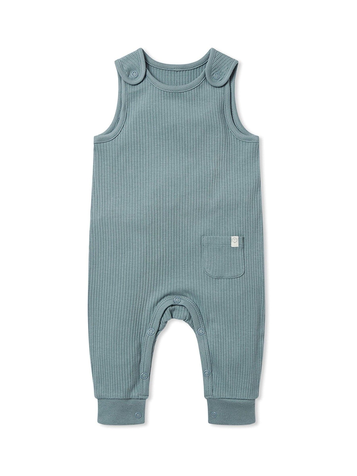 MORI Blue Ribbed Romper Dungarees image 2