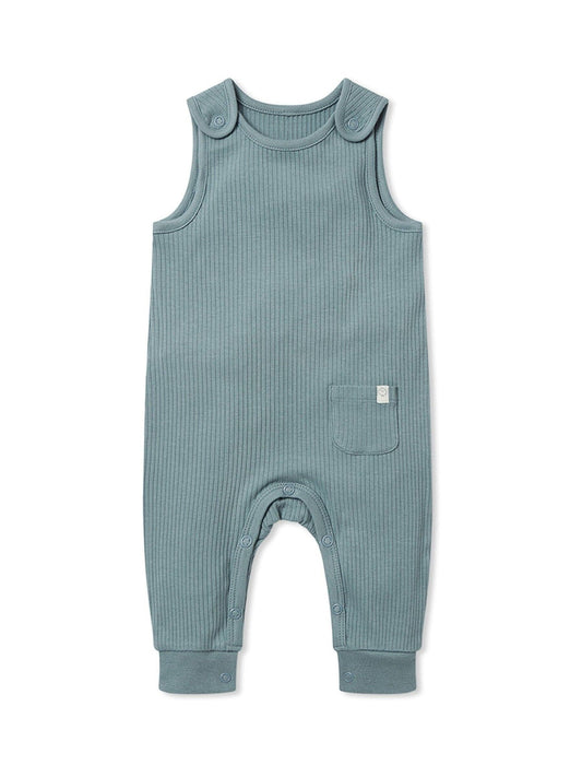 MORI Blue Ribbed Romper Dungarees image 2