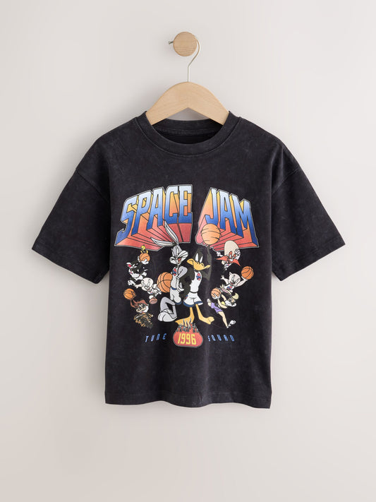 Black Washed Space Jam Graphic T-Shirt (3-16yrs) - image 1
