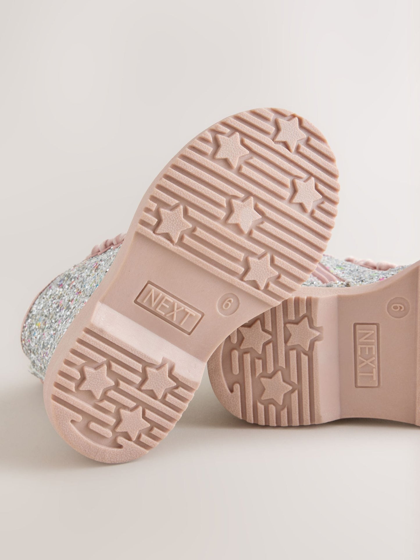 Silver/Pink Glitter Wide Fit (G) Lace Up Ankle Boots image 5