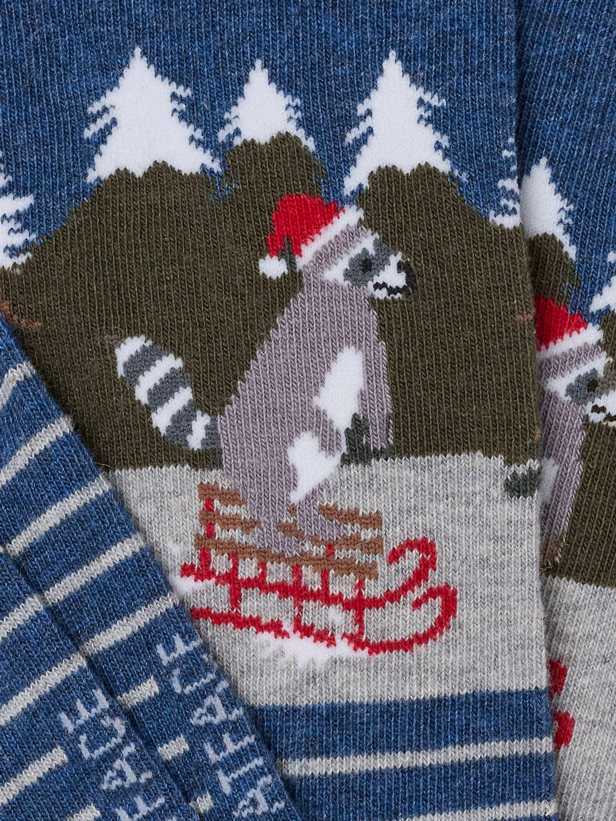 FatFace Navy Sled Racoon Christmas Socks - image 2