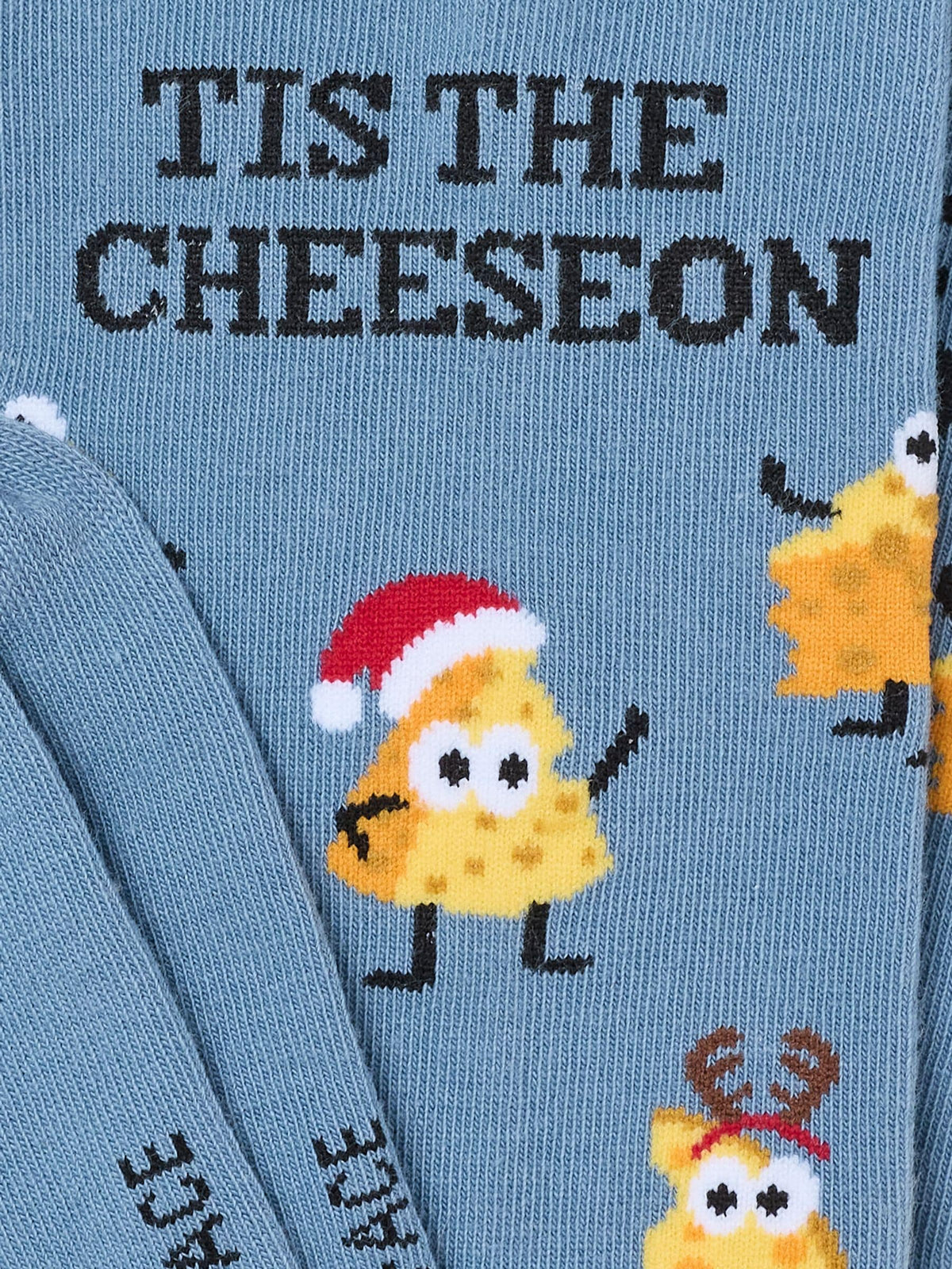 FatFace Blue Tis The Cheeseon Christmas Socks - image 2