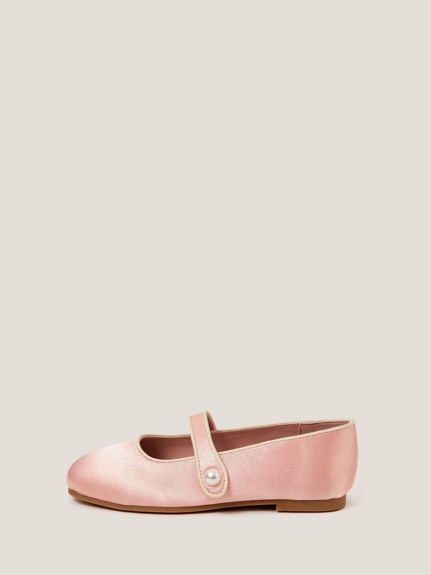 Dsiney Kidz - Monsoon Pink Pearl Strap Satin Ballet Flats image 3