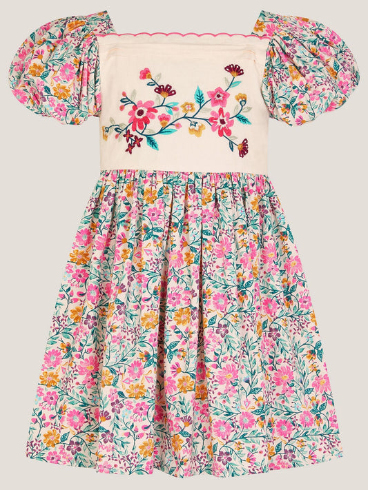 Monsoon Pink Embroidered Floral Dress image 2